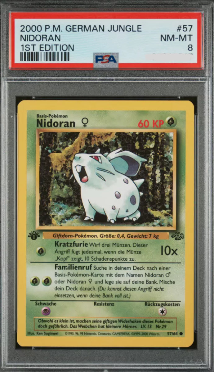 Pokemon Jungle - Nidoran 1ST Edition - Deutsch PSA8