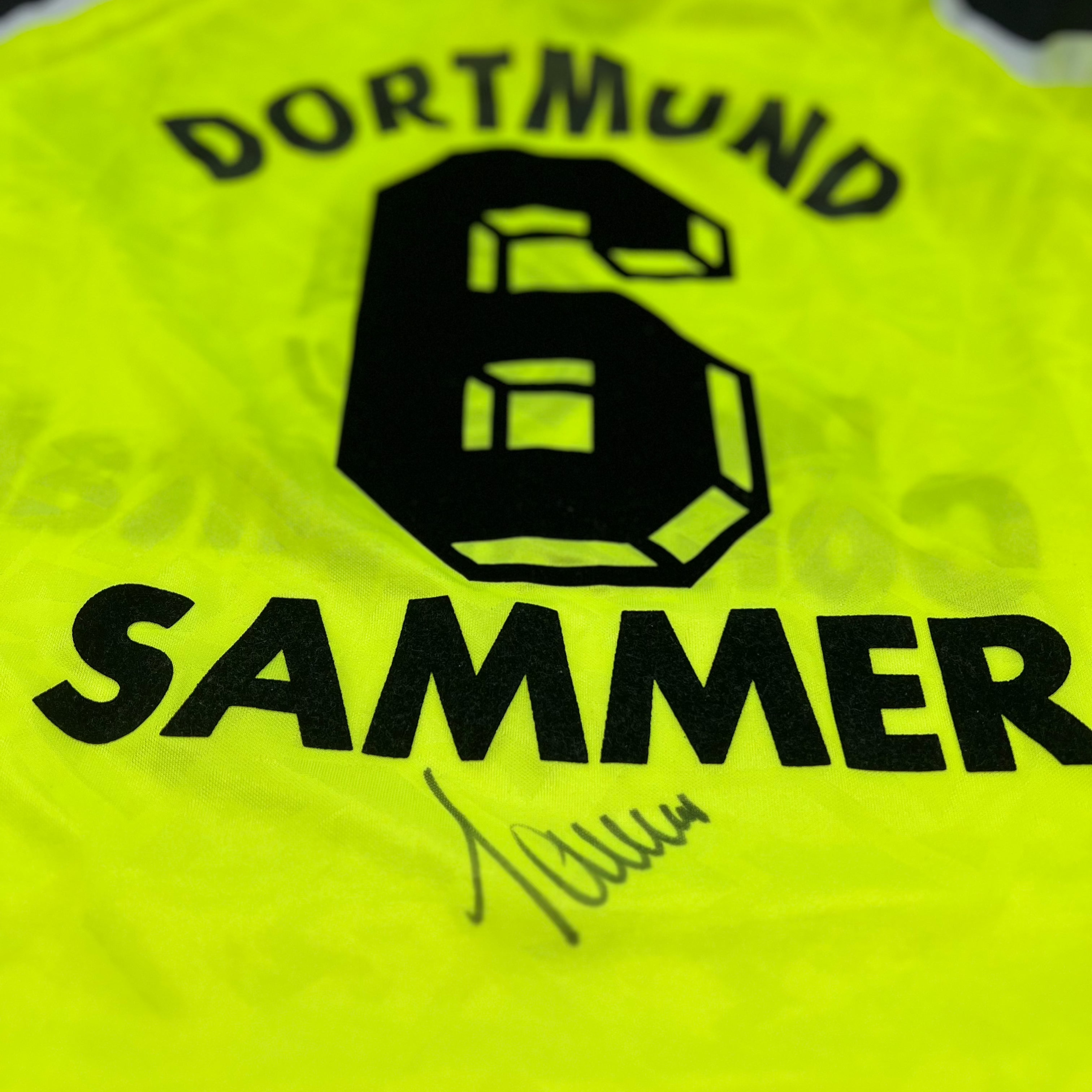 Borussia Dortmund BVB Nike 1995 1996 Trikot Sammer signiert Unterschrift XL