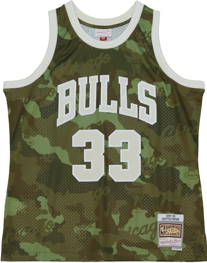 Chicago Bulls NBA Scottie Pippen 1997 Ghost Green Camo Swingman Trikot Mitchell & Ness - Herren