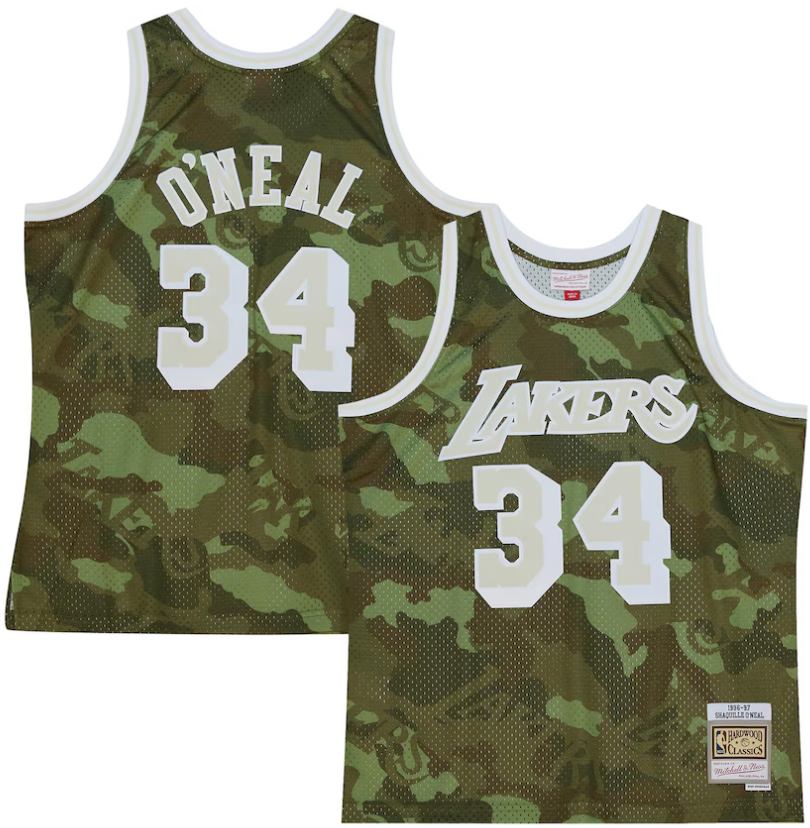 Los Angeles Lakers NBA Shaquille O'Neal Ghost Green Camo Swingman Trikot von Mitchell & Ness - Herren
