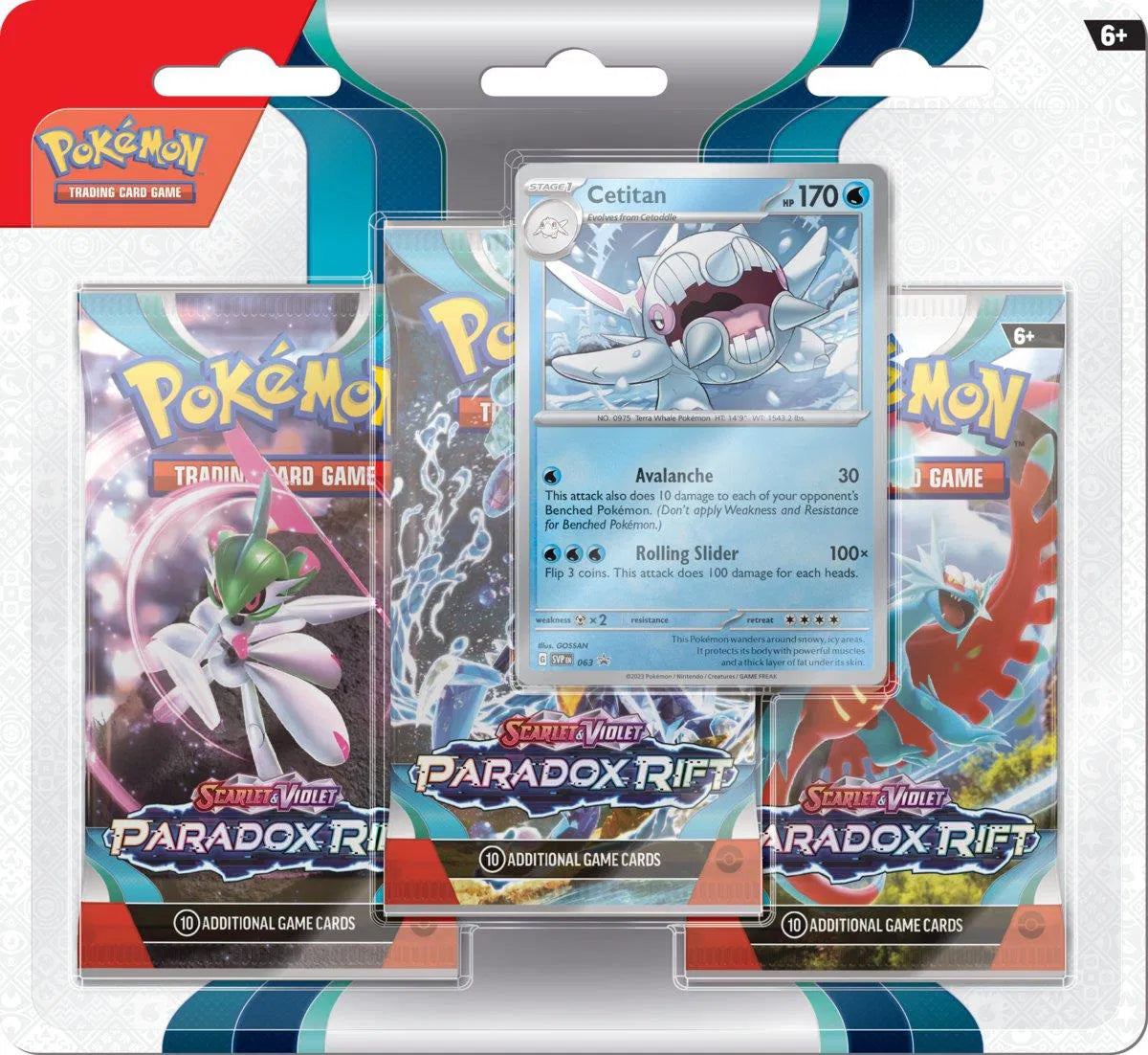 Pokémon TCG Karmesin & Purpur Paradox Rift 3 Pack Blister Englisch