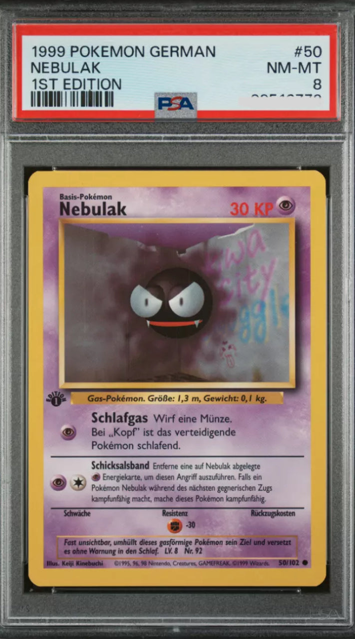 Pokemon Base Set - Nebulak 1st Edition - Deutsch PSA8