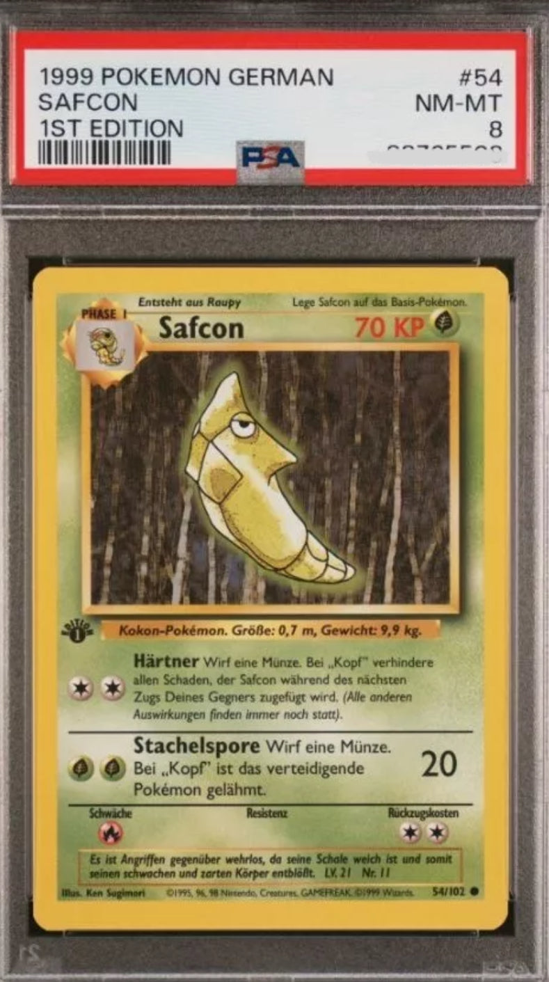 Pokemon Base Set - Safcon 1st Edition - Deutsch PSA8
