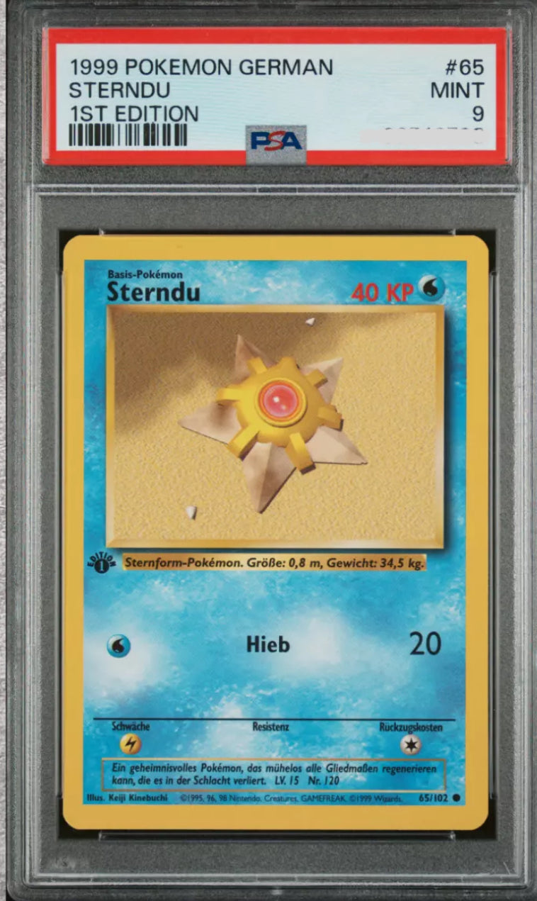Pokemon Base Set - Sterndu 1st Edition - Deutsch PSA9