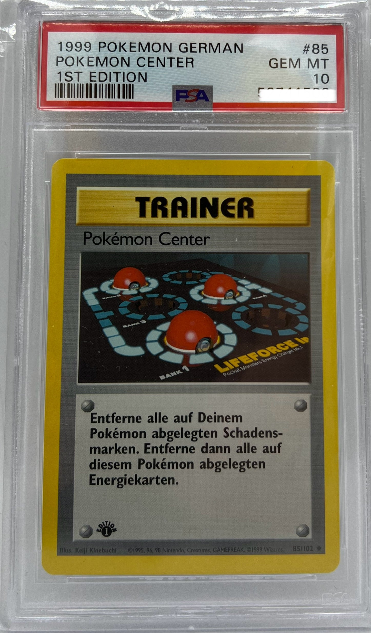 Pokemon Base Set - Trainer Pokemon Center 1st Edition - Deutsch PSA10