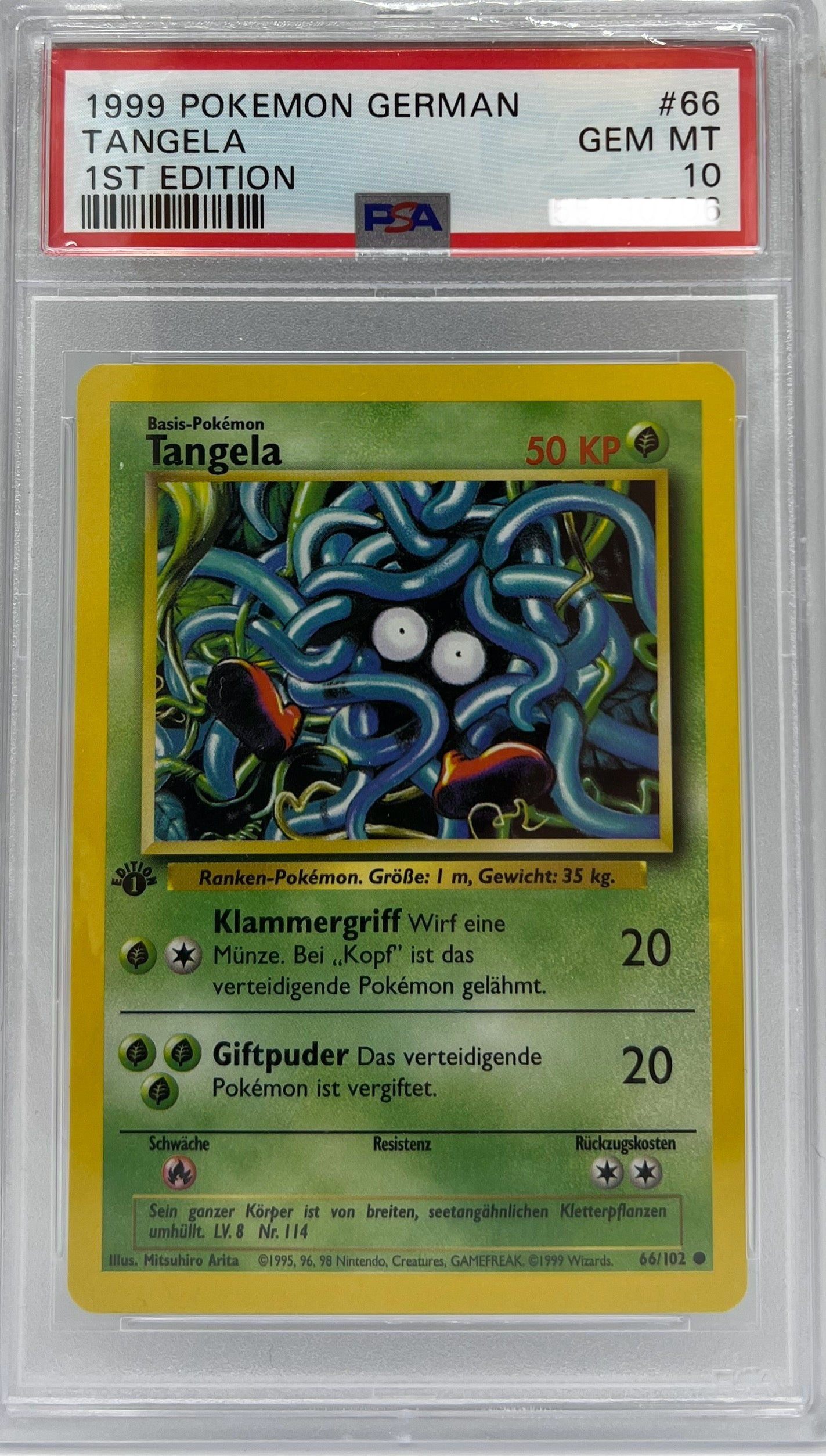 Pokemon Base Set tangela 1st Edition - Deutsch PSA10