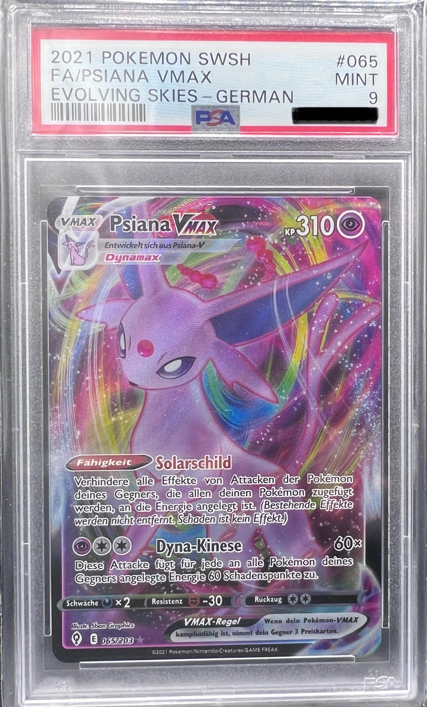 Pokemon Drachenwandel - Psiana VMAX - Deutsch PSA 9