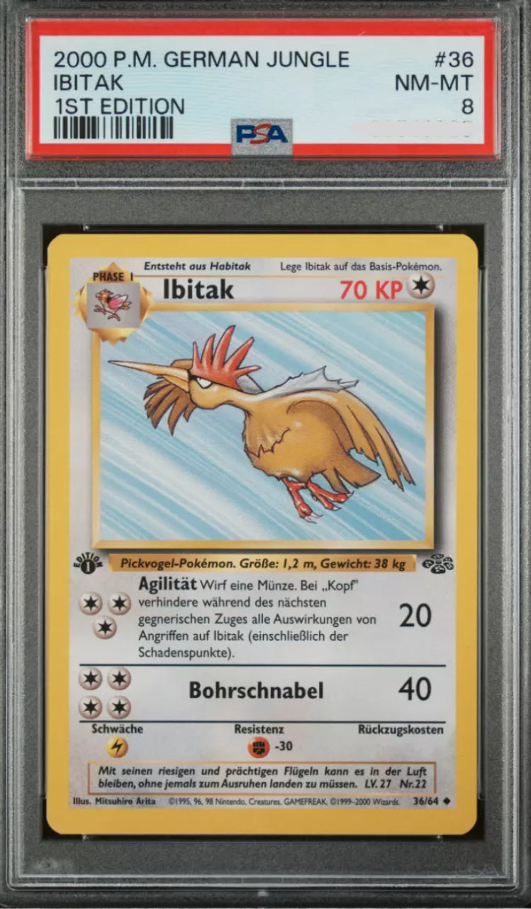 Pokemon Jungle - Ibitak 1ST Edition - Deutsch PSA8