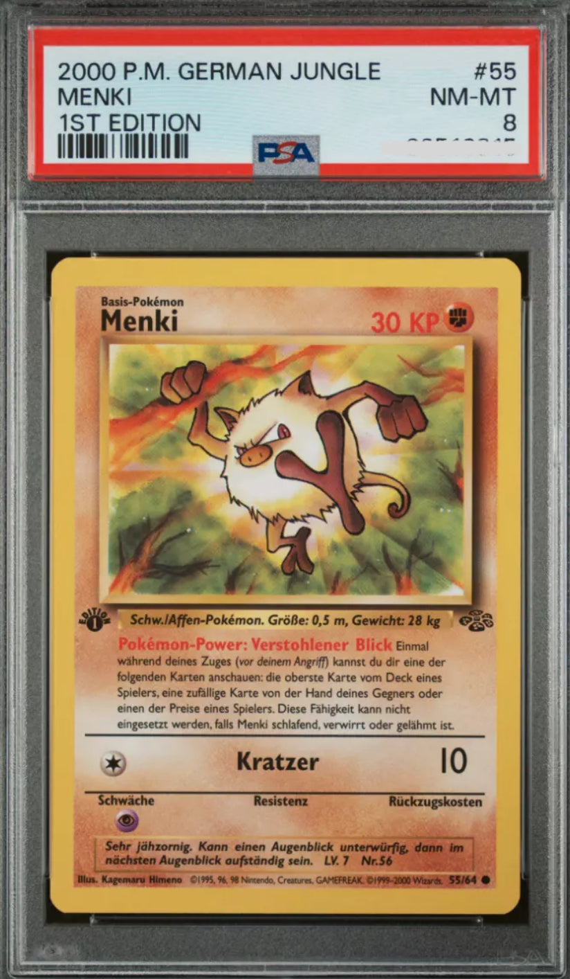 Pokemon Jungle - Menki 1ST Edition - Deutsch PSA8