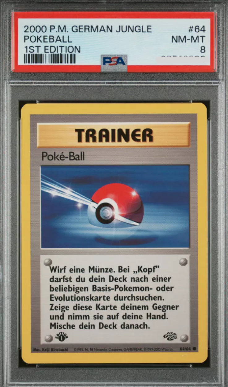 Pokemon Jungle - Poke-Ball Trainer 1ST Edition - Deutsch PSA8